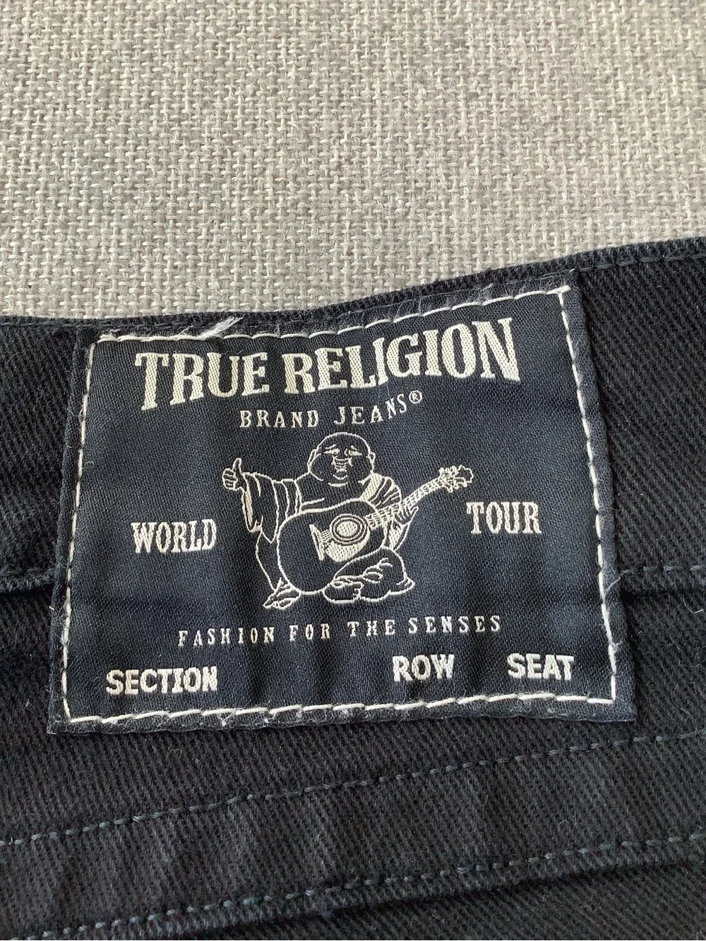 True Religion Denim Shorts Men Size 30 Black Rinse Ricky Relaxed Straight Stitch